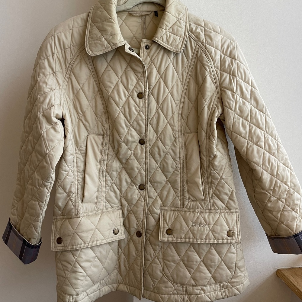 Barbour Quilted Cream Beige Jacket